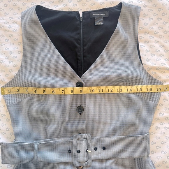Club Monaco Pritha Gray and Blue Belted Dress - Picture 7 of 10